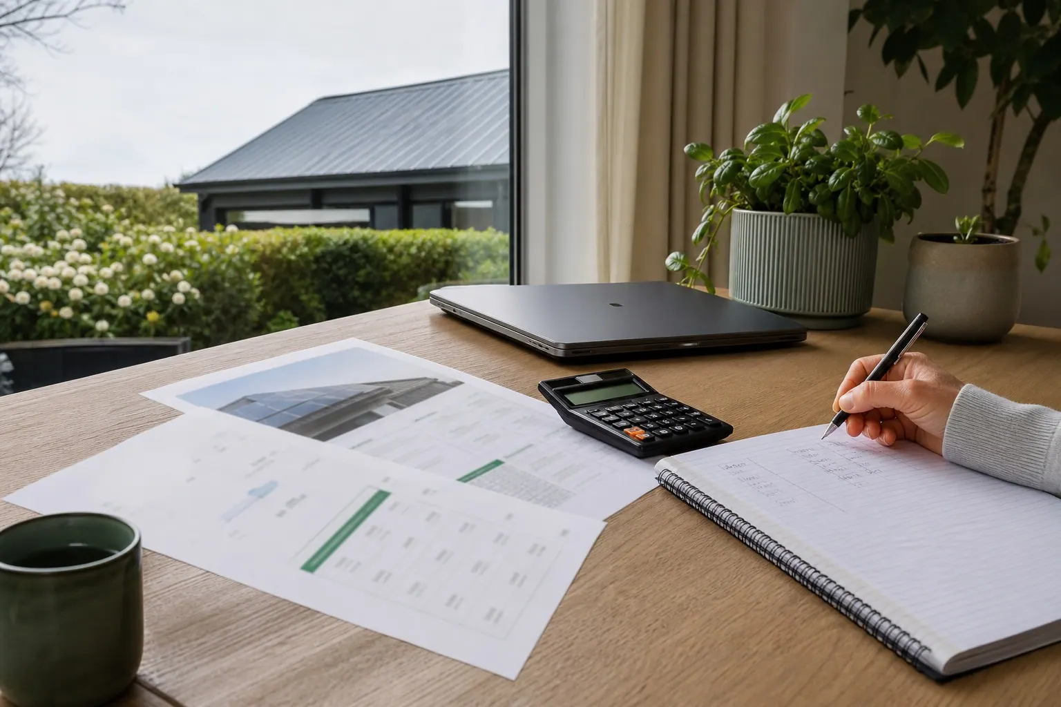 Solar quote papers and repayment notes on a Canterbury home desk